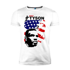 Мужская футболка премиум с принтом боксер Mike Tyson в Тюмени, 92% хлопок, 8% лайкра | приталенный силуэт, круглый вырез ворота, длина до линии бедра, короткий рукав | boxing