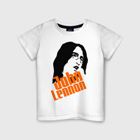 Детская футболка хлопок с принтом Джон Леннон (John Lennon) в Тюмени, 100% хлопок | круглый вырез горловины, полуприлегающий силуэт, длина до линии бедер | beatles | john lennon | the beatles | битлз | битлы | джон леннон | джон ленон | леннон | ленон | портрет