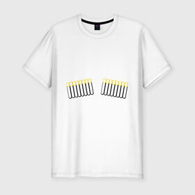Мужская футболка премиум с принтом Газырь патронташ в Тюмени, 92% хлопок, 8% лайкра | приталенный силуэт, круглый вырез ворота, длина до линии бедра, короткий рукав | оружие | патронташ | патроны | снаряжение