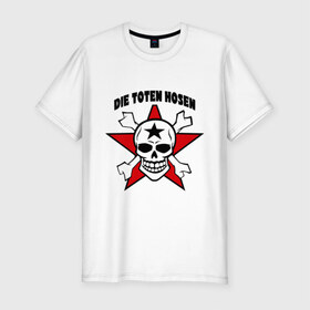 Мужская футболка премиум с принтом Die toten hosen (2) в Тюмени, 92% хлопок, 8% лайкра | приталенный силуэт, круглый вырез ворота, длина до линии бедра, короткий рукав | heavy metal | metal | rock | trash metal | метал | рок | трэш метал | хеви метал | череп | черепок | черепушка
