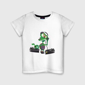 Детская футболка хлопок с принтом DJ Turtle в Тюмени, 100% хлопок | круглый вырез горловины, полуприлегающий силуэт, длина до линии бедер | music | ди джей | диджей | звукб sound | микс | миксовать | музыка | наушники | пульт | черепаха | черепашка