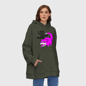 Худи SuperOversize хлопок с принтом Slowpoke в Тюмени, 70% хлопок, 30% полиэстер, мягкий начес внутри | карман-кенгуру, эластичная резинка на манжетах и по нижней кромке, двухслойный капюшон
 | pokemon | slowpoke | мультики | мультфильмы | покемон | покемоны | слоупок