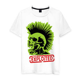 Мужская футболка хлопок с принтом The Exploited (1) в Тюмени, 100% хлопок | прямой крой, круглый вырез горловины, длина до линии бедер, слегка спущенное плечо. | Тематика изображения на принте: exploited | лого exploited | логотип exploited | музыа | панк | панк рок | рок | символика exploited