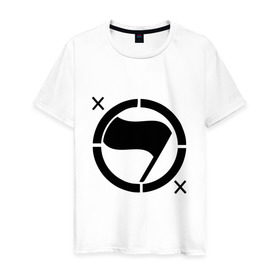 Мужская футболка хлопок с принтом Black Flag (2) в Тюмени, 100% хлопок | прямой крой, круглый вырез горловины, длина до линии бедер, слегка спущенное плечо. | hard | hardcor | hardcore | hardstyle | rock | рок | флаг | хард | хард рок