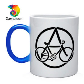 Кружка хамелеон с принтом Anarchy Bike в Тюмени, керамика | меняет цвет при нагревании, емкость 330 мл | anarchy | bike | анархизм | анархия | байк | велик | велосипед | велосипед анархия