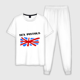 Мужская пижама хлопок с принтом Sex Pistols (3) в Тюмени, 100% хлопок | брюки и футболка прямого кроя, без карманов, на брюках мягкая резинка на поясе и по низу штанин
 | Тематика изображения на принте: 