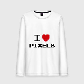 Мужской лонгслив хлопок с принтом Love pixels в Тюмени, 100% хлопок |  | 8 bit | i love | i love pixels | pixel | пиксел | пиксель | я люблю | я люблю пиклелы