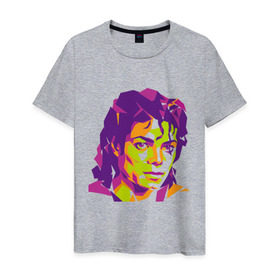 Мужская футболка хлопок с принтом Michael Jackson полноцвет в Тюмени, 100% хлопок | прямой крой, круглый вырез горловины, длина до линии бедер, слегка спущенное плечо. | jackson | michael | michael jackson | pop | джексон | знаменитость | майкл | майкл джексон | певец | поп | портрет