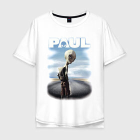 Мужская футболка хлопок Oversize с принтом Пол: Секретный материальчик в Тюмени, 100% хлопок | свободный крой, круглый ворот, “спинка” длиннее передней части | paul | секретный инопланетянин