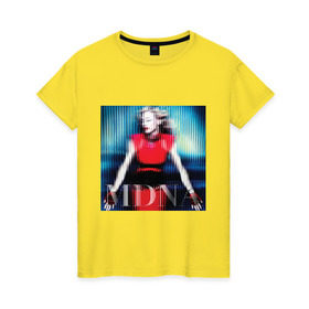 Женская футболка хлопок с принтом MDNA в Тюмени, 100% хлопок | прямой крой, круглый вырез горловины, длина до линии бедер, слегка спущенное плечо | madona | madonna | mdna | знаменитость | мадона | мадонна | музыка | певица