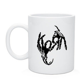 Кружка с принтом Korn bones в Тюмени, керамика | объем — 330 мл, диаметр — 80 мм. Принт наносится на бока кружки, можно сделать два разных изображения | korn | metal | группы | корн | логотип | метал | музыка | рок группы | рок музыка