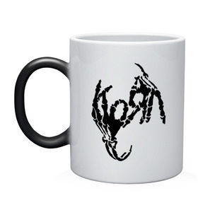 Кружка хамелеон с принтом Korn bones в Тюмени, керамика | меняет цвет при нагревании, емкость 330 мл | korn | metal | группы | корн | логотип | метал | музыка | рок группы | рок музыка