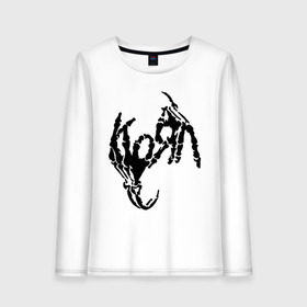 Женский лонгслив хлопок с принтом Korn bones в Тюмени, 100% хлопок |  | korn | metal | группы | корн | логотип | метал | музыка | рок группы | рок музыка