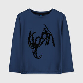 Детский лонгслив хлопок с принтом Korn bones в Тюмени, 100% хлопок | круглый вырез горловины, полуприлегающий силуэт, длина до линии бедер | korn | metal | группы | корн | логотип | метал | музыка | рок группы | рок музыка