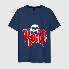 Мужская футболка хлопок с принтом Korn(2) в Тюмени, 100% хлопок | прямой крой, круглый вырез горловины, длина до линии бедер, слегка спущенное плечо. | korn | metal | группы | корн | логотип | метал | музыка | рок группы | рок музыка