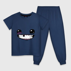 Детская пижама хлопок с принтом Super Meat Boy: Face в Тюмени, 100% хлопок |  брюки и футболка прямого кроя, без карманов, на брюках мягкая резинка на поясе и по низу штанин
 | зубастик | зубы | игра | компьютерные игры | лицо | рожа | рожица