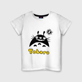 Детская футболка хлопок с принтом Totoro тоторо в Тюмени, 100% хлопок | круглый вырез горловины, полуприлегающий силуэт, длина до линии бедер | Тематика изображения на принте: 