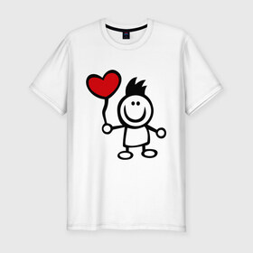 Мужская футболка премиум с принтом Для влюбленных (2) в Тюмени, 92% хлопок, 8% лайкра | приталенный силуэт, круглый вырез ворота, длина до линии бедра, короткий рукав | влюбенные | для двоих | любимая | любимый | люблю | любовь | мальчик | отношения | парные | парочка | сердечко | сердце