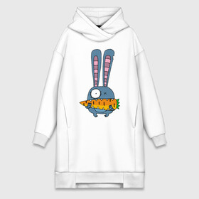 Платье-худи хлопок с принтом заяц с морковкой в Тюмени,  |  | животные | зайчик | заяц | заяц с морковкой | морковка