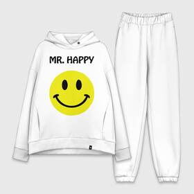 Женский костюм хлопок Oversize с принтом мистер счастье в Тюмени,  |  | happy | mr. happy | smile | мистер хэппи | рожица | смайл | смайлик | счастье