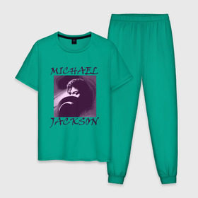 Мужская пижама хлопок с принтом Michael Jackson с шляпой в Тюмени, 100% хлопок | брюки и футболка прямого кроя, без карманов, на брюках мягкая резинка на поясе и по низу штанин
 | Тематика изображения на принте: mj | исполнитель | майкл джексон | музыка | певец | поп музыка