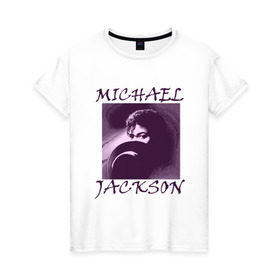 Женская футболка хлопок с принтом Michael Jackson с шляпой в Тюмени, 100% хлопок | прямой крой, круглый вырез горловины, длина до линии бедер, слегка спущенное плечо | mj | исполнитель | майкл джексон | музыка | певец | поп музыка