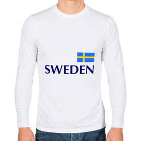 Мужской лонгслив хлопок с принтом Сборная Швеции - 10 в Тюмени, 100% хлопок |  | football | сборная швеции | флаг швеции | футбол | швеция