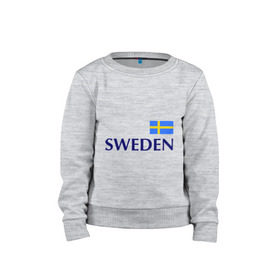 Детский свитшот хлопок с принтом Сборная Швеции - 10 в Тюмени, 100% хлопок | круглый вырез горловины, эластичные манжеты, пояс и воротник | football | сборная швеции | флаг швеции | футбол | швеция