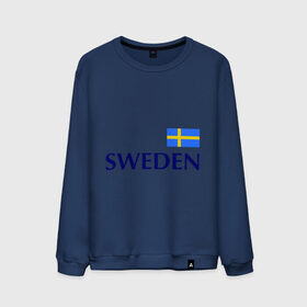 Мужской свитшот хлопок с принтом Сборная Швеции - 10 в Тюмени, 100% хлопок |  | football | сборная швеции | флаг швеции | футбол | швеция