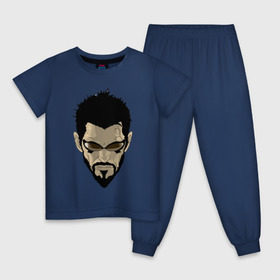 Детская пижама хлопок с принтом Deus Ex Human Revolution - Adam Jensen в Тюмени, 100% хлопок |  брюки и футболка прямого кроя, без карманов, на брюках мягкая резинка на поясе и по низу штанин
 | адам дженсен | игры | компьютерные игры | персонаж