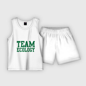 Детская пижама с шортами хлопок с принтом Команда экологов в Тюмени,  |  | Тематика изображения на принте: eco | team ecology | зеленые технологии | зелень | планета | чистота | эко | экология