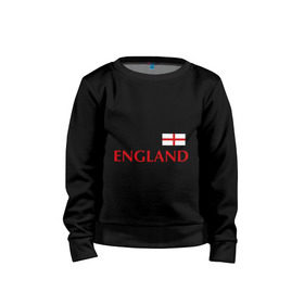 Детский свитшот хлопок с принтом Сборная Англии - Стивен Джеррард 4 в Тюмени, 100% хлопок | круглый вырез горловины, эластичные манжеты, пояс и воротник | англия | сборная англии | стивен джеррард | флаг англии | футбол