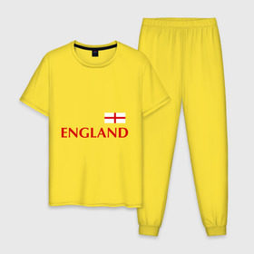 Мужская пижама хлопок с принтом Сборная Англии - Стивен Джеррард 4 в Тюмени, 100% хлопок | брюки и футболка прямого кроя, без карманов, на брюках мягкая резинка на поясе и по низу штанин
 | англия | сборная англии | стивен джеррард | флаг англии | футбол