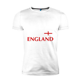 Мужская футболка премиум с принтом Сборная Англии - Стивен Джеррард 4 в Тюмени, 92% хлопок, 8% лайкра | приталенный силуэт, круглый вырез ворота, длина до линии бедра, короткий рукав | Тематика изображения на принте: англия | сборная англии | стивен джеррард | флаг англии | футбол