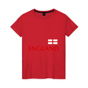 Женская футболка хлопок с принтом Сборная Англии - Стивен Джеррард 4 в Тюмени, 100% хлопок | прямой крой, круглый вырез горловины, длина до линии бедер, слегка спущенное плечо | англия | сборная англии | стивен джеррард | флаг англии | футбол
