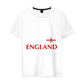 Мужская футболка хлопок с принтом Сборная Англии - Стивен Джеррард 4 в Тюмени, 100% хлопок | прямой крой, круглый вырез горловины, длина до линии бедер, слегка спущенное плечо. | англия | сборная англии | стивен джеррард | флаг англии | футбол