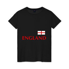 Женская футболка хлопок с принтом Сборная Англии - 10 в Тюмени, 100% хлопок | прямой крой, круглый вырез горловины, длина до линии бедер, слегка спущенное плечо | англия | руни | сборная англии | флаг англии | футбол