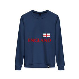 Женский свитшот хлопок с принтом Сборная Англии - 10 в Тюмени, 100% хлопок | прямой крой, круглый вырез, на манжетах и по низу широкая трикотажная резинка  | англия | руни | сборная англии | флаг англии | футбол