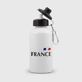 Бутылка спортивная с принтом Сборная Франции - 8 в Тюмени, металл | емкость — 500 мл, в комплекте две пластиковые крышки и карабин для крепления | football | сборная франции | франция | футбол