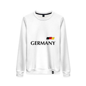 Женский свитшот хлопок с принтом Сборная Германии - 10 в Тюмени, 100% хлопок | прямой крой, круглый вырез, на манжетах и по низу широкая трикотажная резинка  | football | германия | подольски | сборная германии | футбол