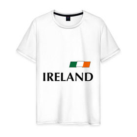 Мужская футболка хлопок с принтом Сборная Ирландии - 7 в Тюмени, 100% хлопок | прямой крой, круглый вырез горловины, длина до линии бедер, слегка спущенное плечо. | 