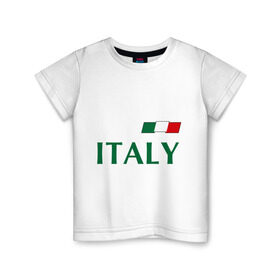 Детская футболка хлопок с принтом Сборная Италии - 1 в Тюмени, 100% хлопок | круглый вырез горловины, полуприлегающий силуэт, длина до линии бедер | Тематика изображения на принте: football | буффон | италия | сборная италии