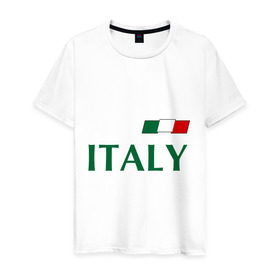 Мужская футболка хлопок с принтом Сборная Италии - 1 в Тюмени, 100% хлопок | прямой крой, круглый вырез горловины, длина до линии бедер, слегка спущенное плечо. | football | буффон | италия | сборная италии