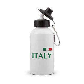 Бутылка спортивная с принтом Сборная Италии - 10 в Тюмени, металл | емкость — 500 мл, в комплекте две пластиковые крышки и карабин для крепления | Тематика изображения на принте: football | италия | сборная италии