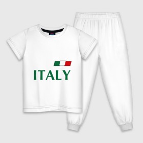 Детская пижама хлопок с принтом Сборная Италии - 10 в Тюмени, 100% хлопок |  брюки и футболка прямого кроя, без карманов, на брюках мягкая резинка на поясе и по низу штанин
 | Тематика изображения на принте: football | италия | сборная италии