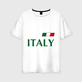 Женская футболка хлопок Oversize с принтом Сборная Италии - 10 в Тюмени, 100% хлопок | свободный крой, круглый ворот, спущенный рукав, длина до линии бедер
 | football | италия | сборная италии