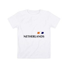 Детская футболка хлопок с принтом Нидерланды - Уэсли Снейдер 10 (Snaijder) в Тюмени, 100% хлопок | круглый вырез горловины, полуприлегающий силуэт, длина до линии бедер | football | голландия | нидерланды | сборная нидерланд | снейдер
