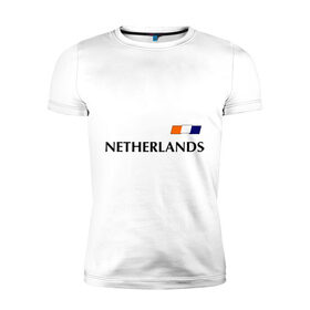 Мужская футболка премиум с принтом Нидерланды - Уэсли Снейдер 10 (Snaijder) в Тюмени, 92% хлопок, 8% лайкра | приталенный силуэт, круглый вырез ворота, длина до линии бедра, короткий рукав | football | голландия | нидерланды | сборная нидерланд | снейдер