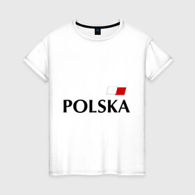 Женская футболка хлопок с принтом Сборная Польши - 9 в Тюмени, 100% хлопок | прямой крой, круглый вырез горловины, длина до линии бедер, слегка спущенное плечо | football | евро 2012 | польша | сборная польши