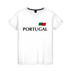 Женская футболка хлопок с принтом Сборная Португалии - Криштиану Роналду 7 в Тюмени, 100% хлопок | прямой крой, круглый вырез горловины, длина до линии бедер, слегка спущенное плечо | football | ronaldo | португалия | роналду | сборная португалии